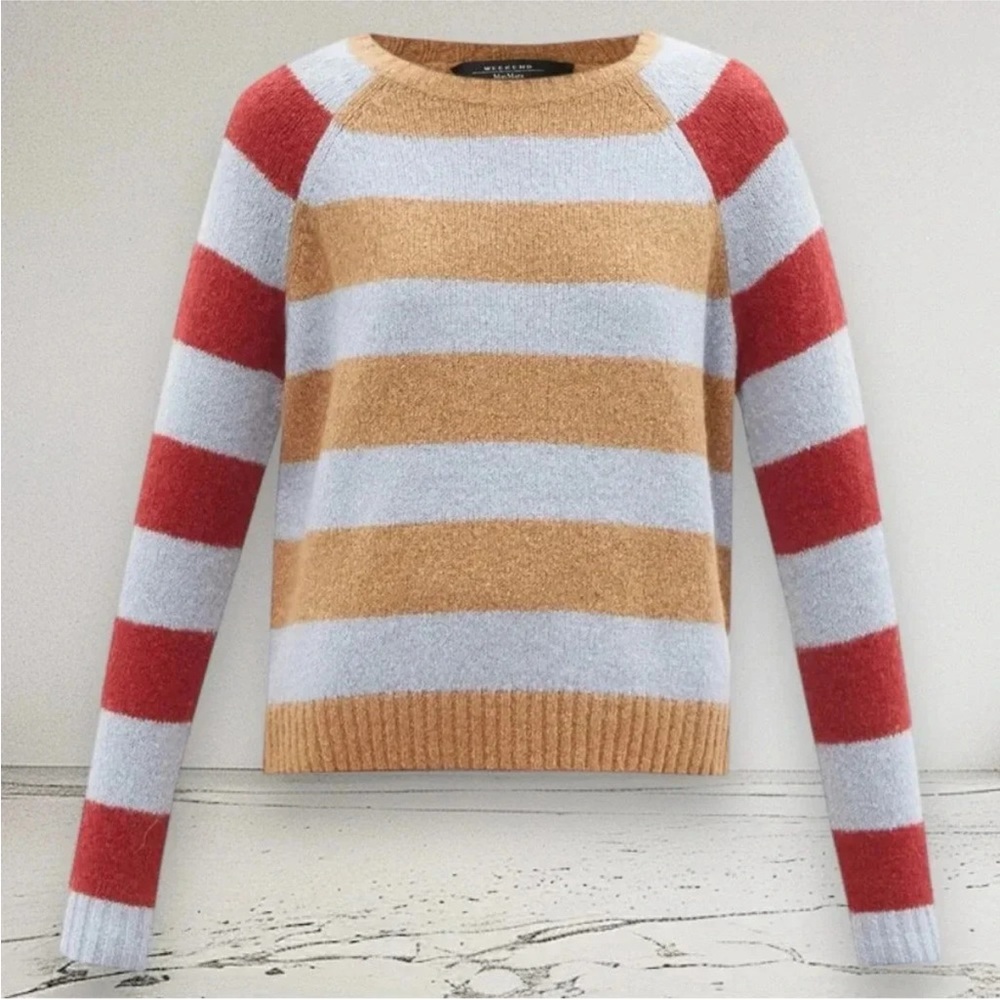 Striped Weekend Max Mara MaxMara geo Alpaca Longsleeved Crewneck Sweater - Picture 2 of 6